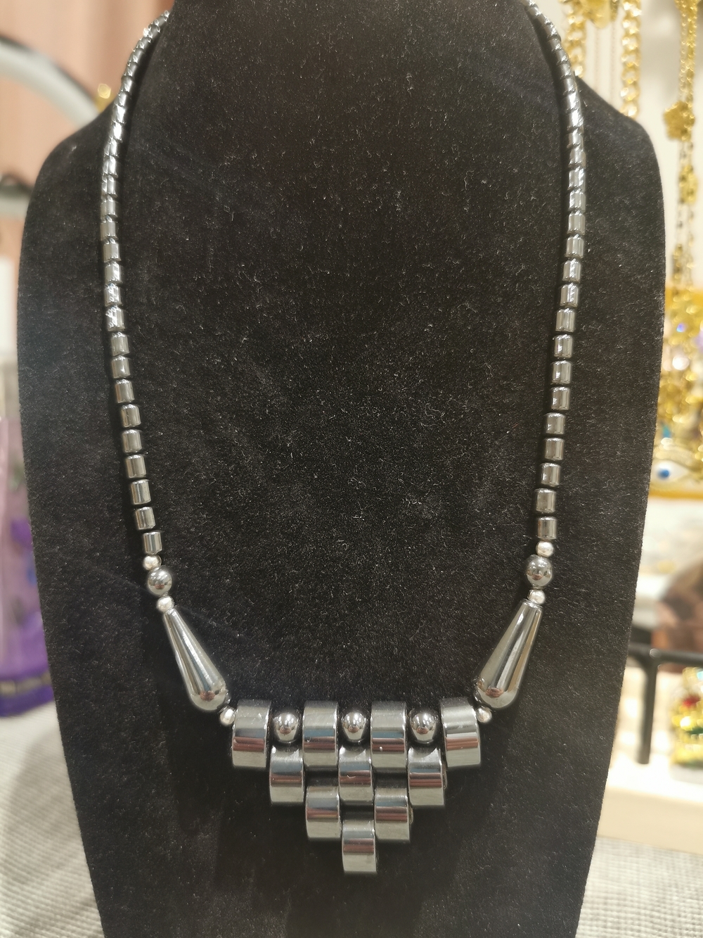Hematite Geometric Necklace